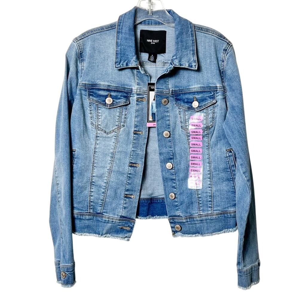 NINE WEST JEANS BLUE WOMEN SARAH JEAN JACKET SIZE SMALL COLOR WINDHAM NEW